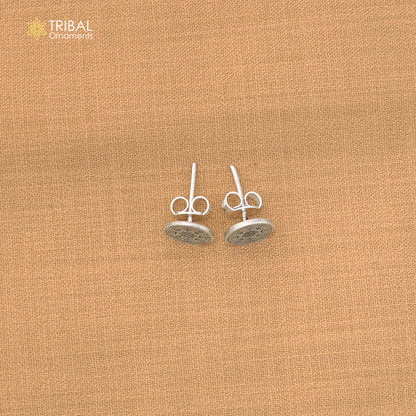 925 sterling silver Ram raksha yantra stud earring best unisex jewelry er303