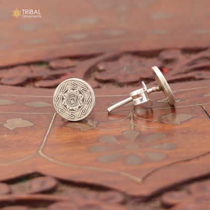 925 sterling silver Ram raksha yantra stud earring best unisex jewelry er303