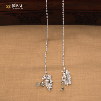 925 Sterling silver pearl beads with cuban link chain Women Stylish Sunglass Eyeglass Cord mask chain ch655