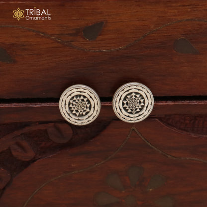 925 sterling silver Shree yantra stud earring best unisex jewelry er302