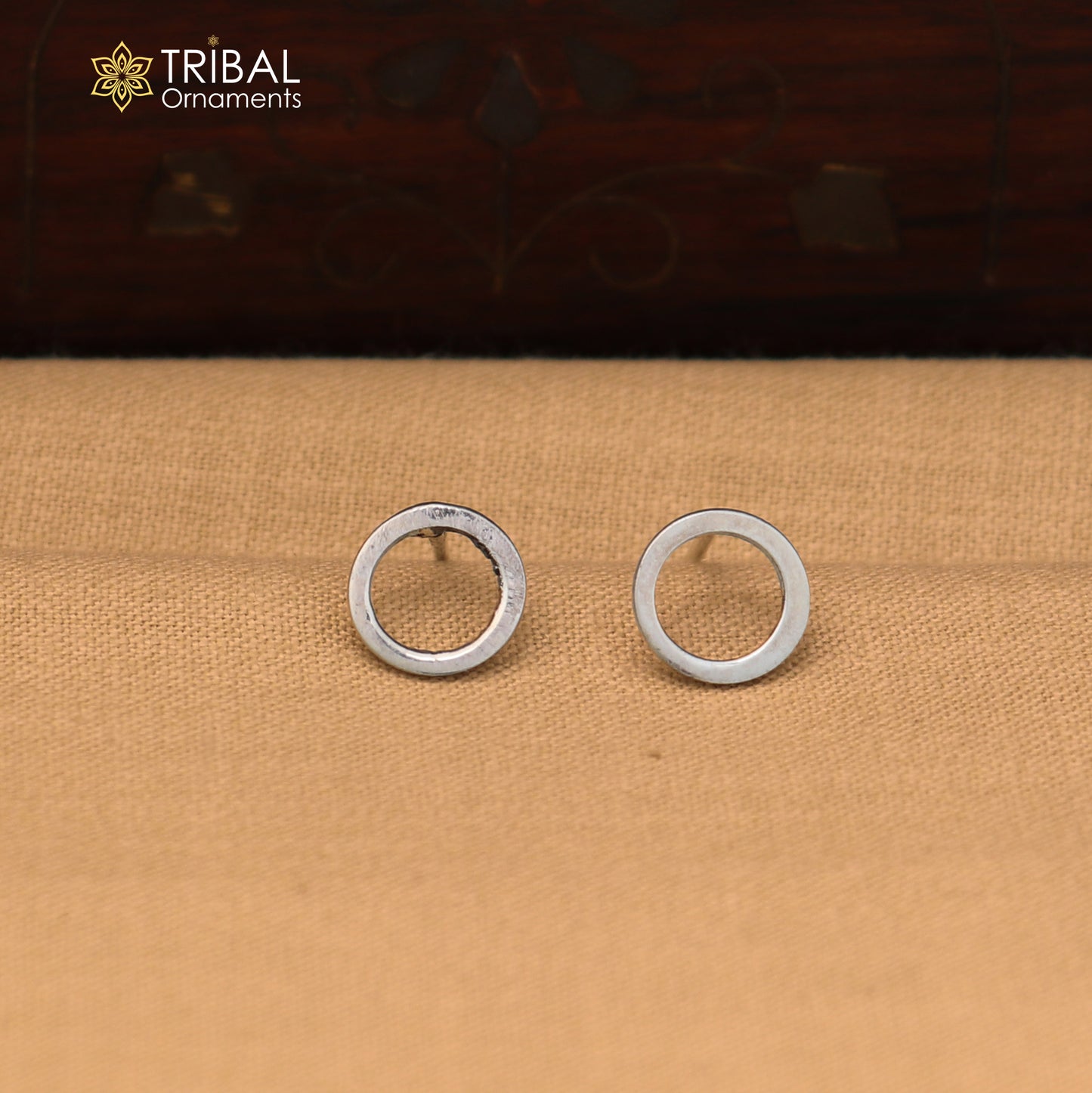 925 sterling silver Round circle stud earring best unisex jewelry er295