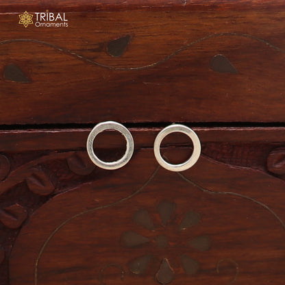925 sterling silver Round circle stud earring best unisex jewelry er295