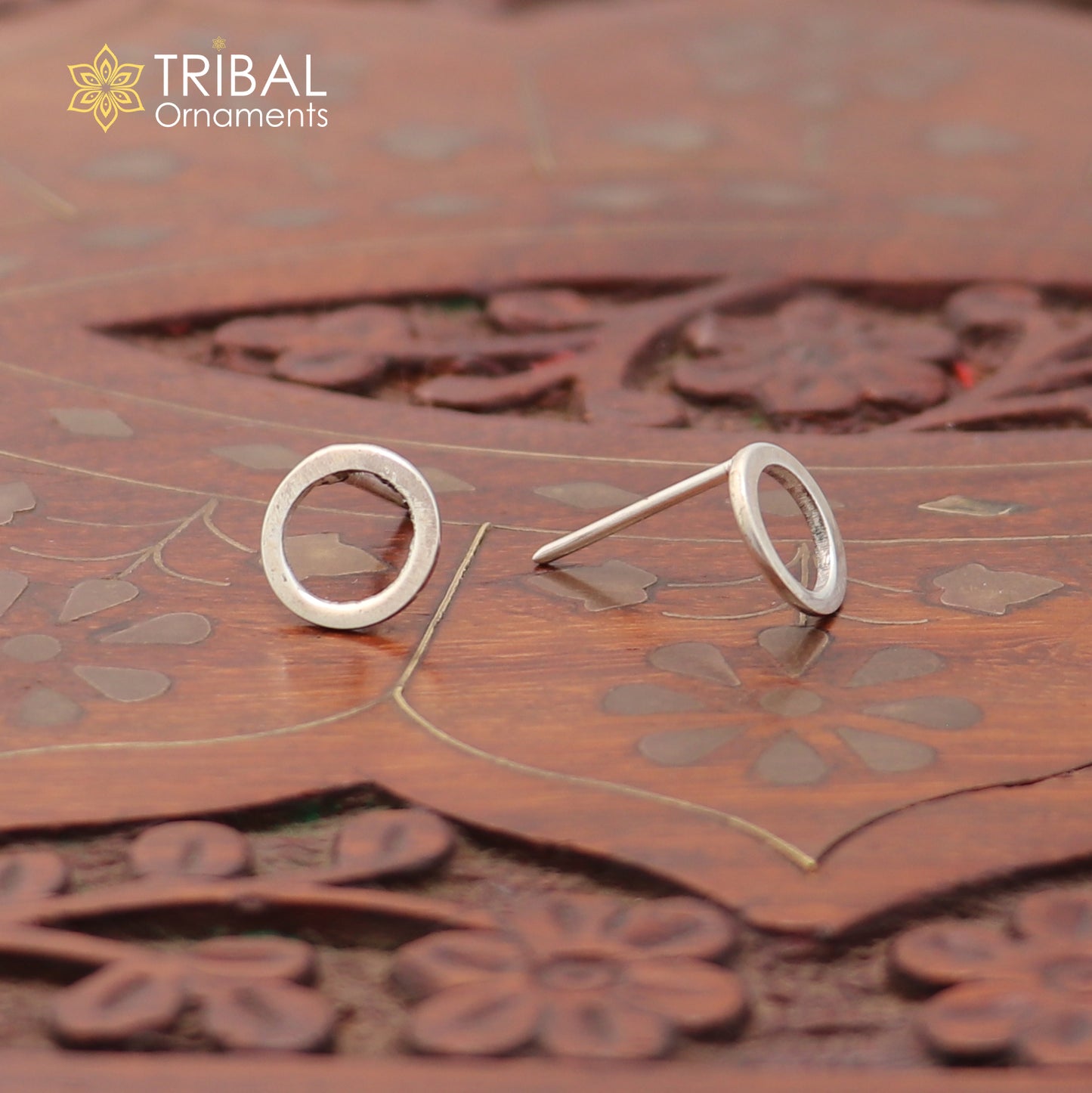 925 sterling silver Round circle stud earring best unisex jewelry er295