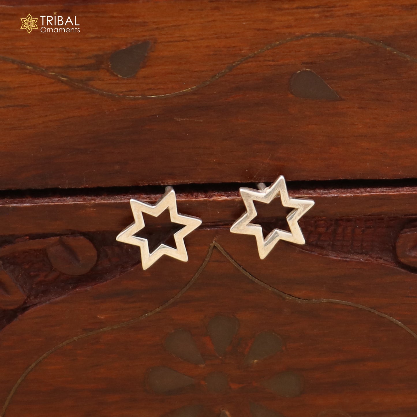 925 sterling silver star design stud earring best unisex jewelry er293