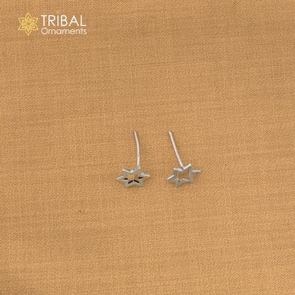925 sterling silver star design stud earring best unisex jewelry er293