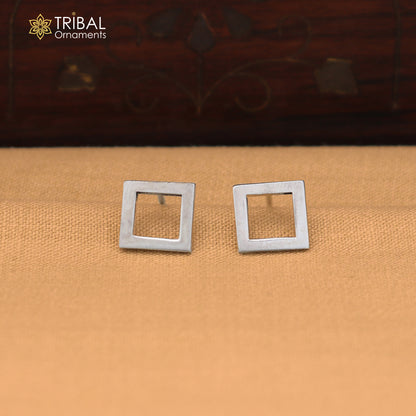 925 sterling silver square style stud earring best unisex jewelry er299
