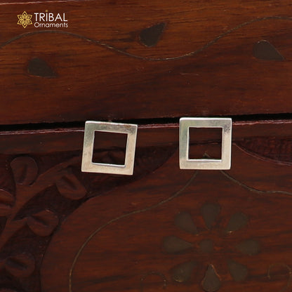 925 sterling silver square style stud earring best unisex jewelry er299