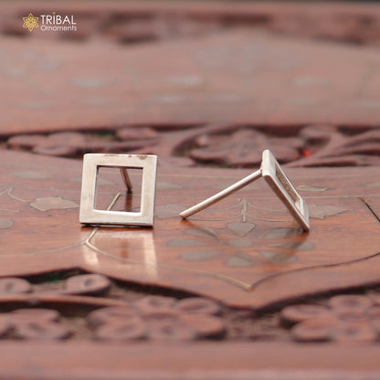 925 sterling silver square style stud earring best unisex jewelry er299