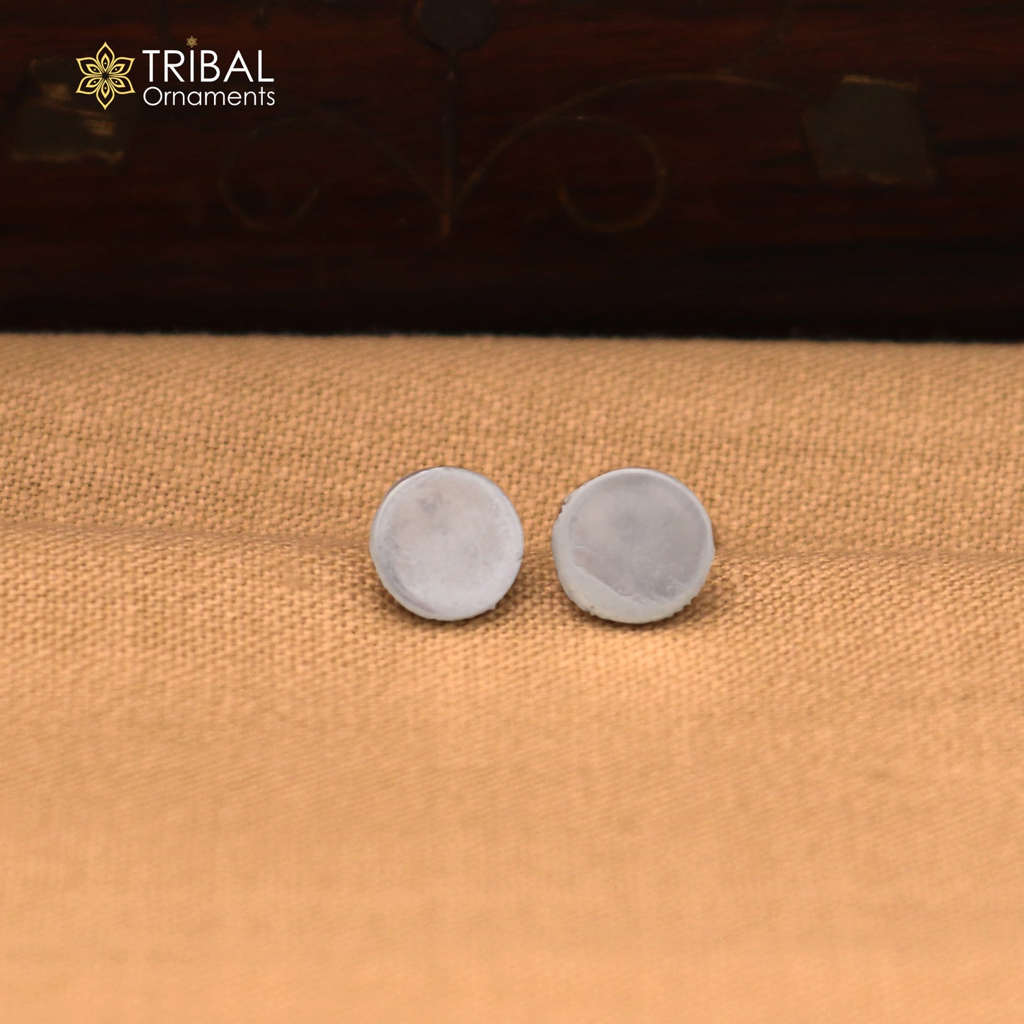 925 sterling silver Round coin style stud earring best unisex jewelry er296