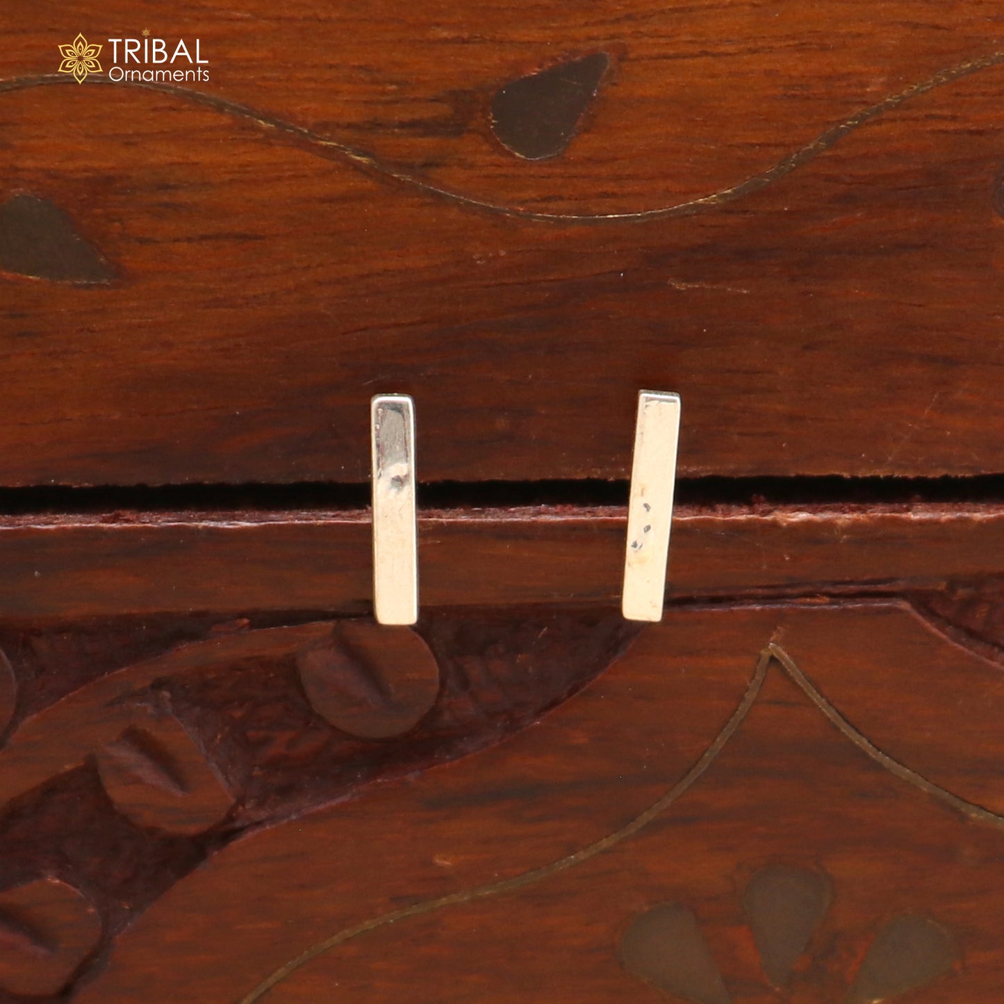 925 sterling silver Thick bar stud earring best unisex jewelry er300