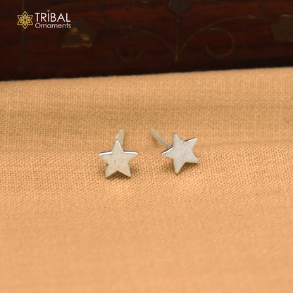 925 sterling silver star design stud earring best unisex jewelry er294