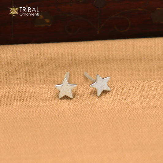 925 sterling silver star design stud earring best unisex jewelry er294