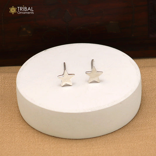 925 sterling silver star design stud earring best unisex jewelry er294