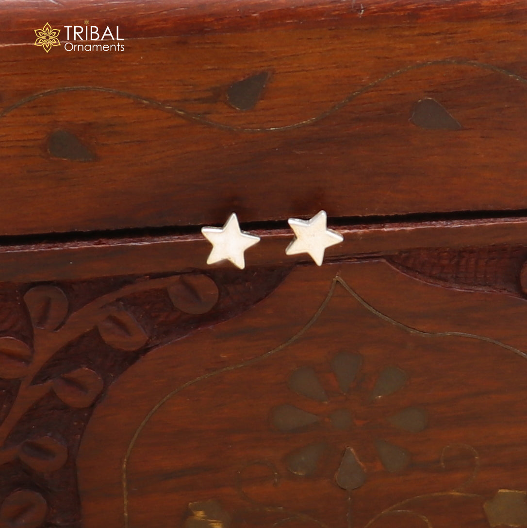925 sterling silver star design stud earring best unisex jewelry er294