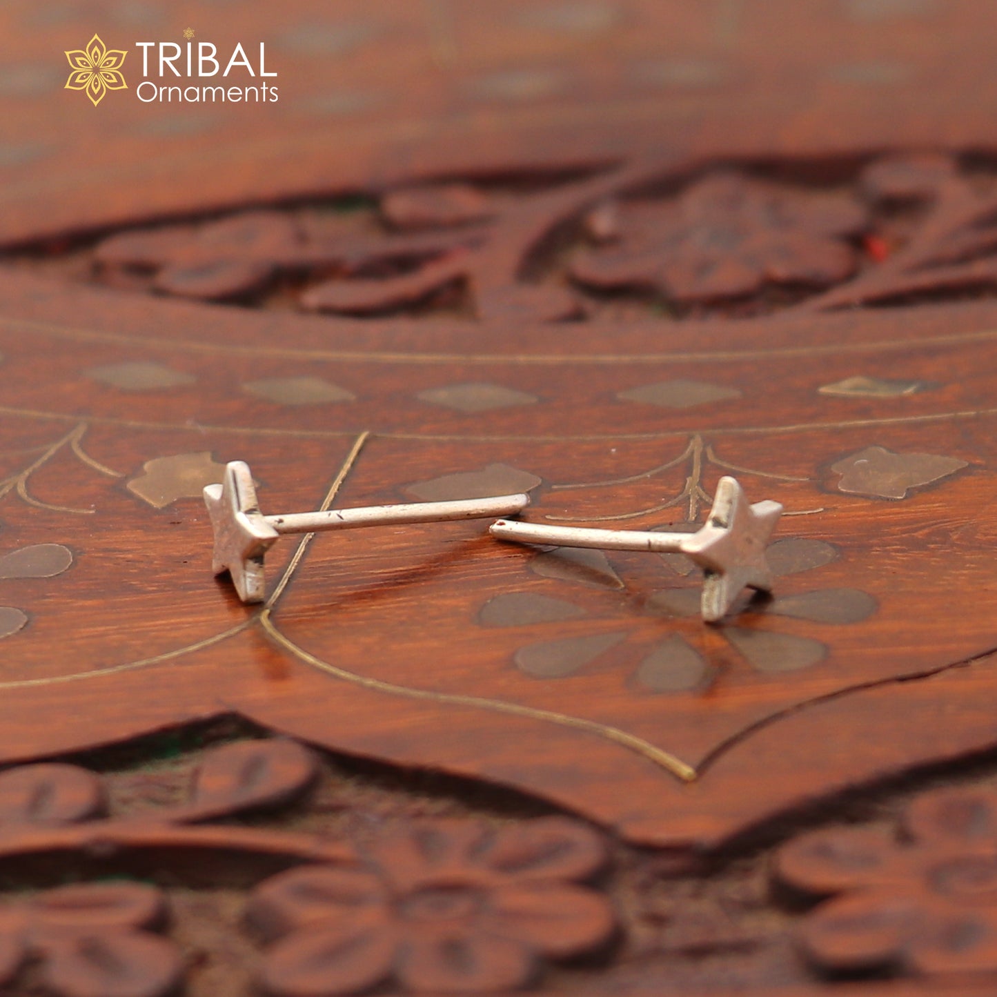 925 sterling silver star design stud earring best unisex jewelry er294