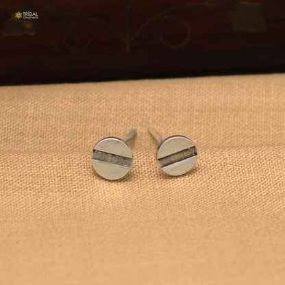 925 sterling silver Round screw style stud earring best unisex jewelry er297