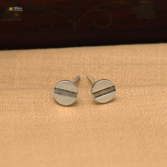 925 sterling silver Round screw style stud earring best unisex jewelry er297