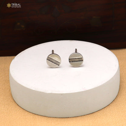 925 sterling silver Round screw style stud earring best unisex jewelry er297