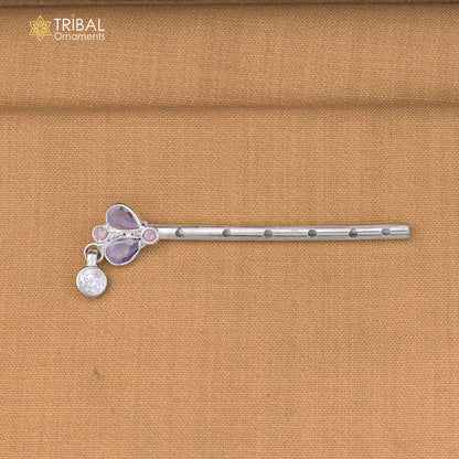 925 sterling silver stone design bansuri laddu Gopala flute, Krishna flute su1412