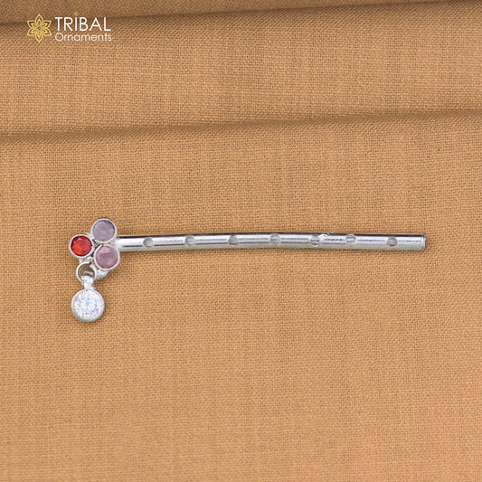 925 sterling silver stone design bansuri laddu Gopala flute, Krishna flute su1413