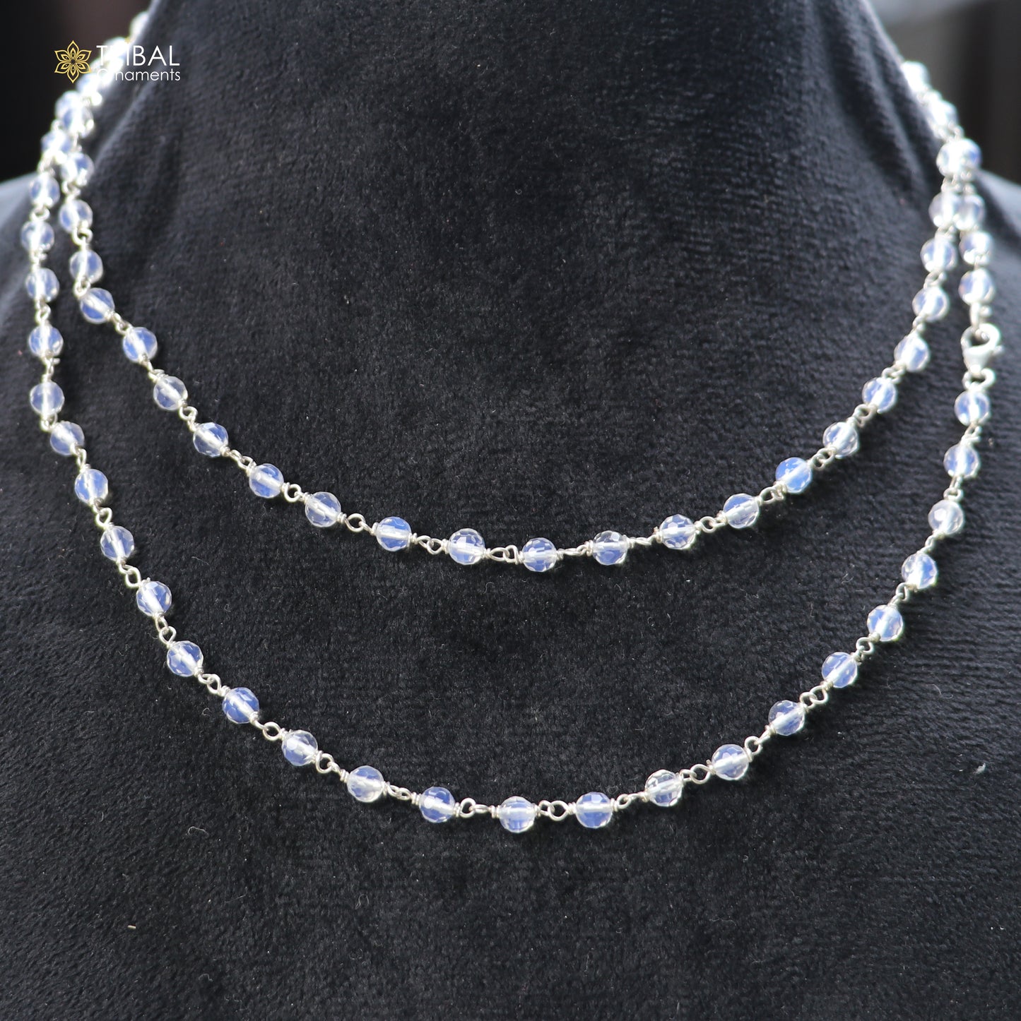925 sterling silver crystal stone beads mala stylish jewelry ch658