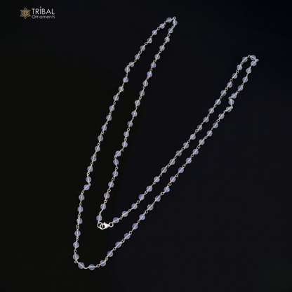 925 sterling silver crystal stone beads mala stylish jewelry ch658