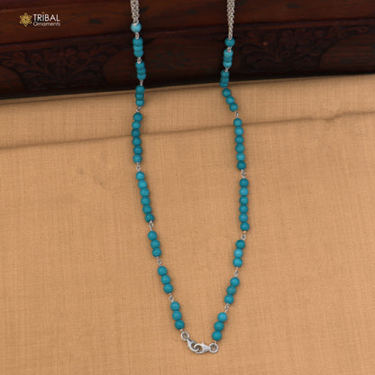 925 sterling silver turquoise stone cuban link chain Women Stylish Sunglass Eyeglass Cord mask chain ch659