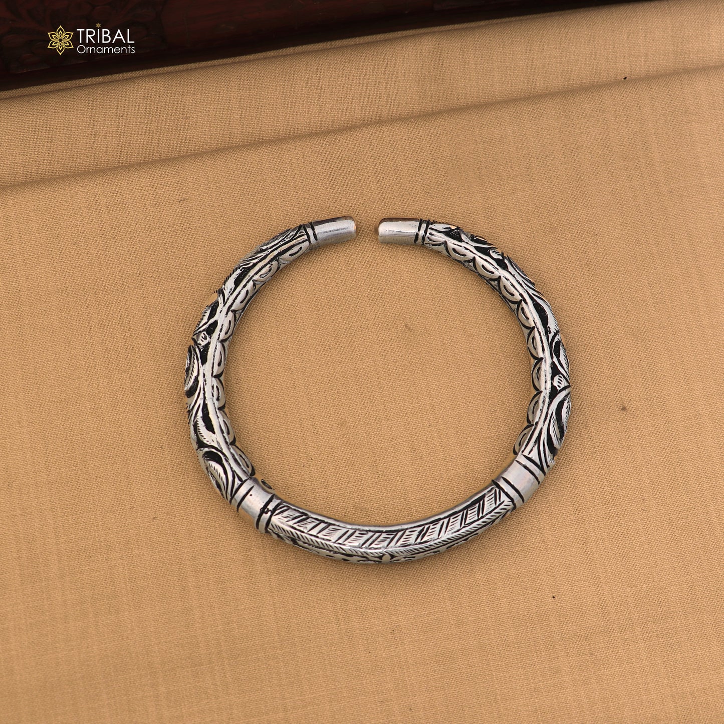925 Sterling silver chitai work "MAHAKAL"shiva mantra bracelet kada unisex tribal ethnic jewelry nsk970