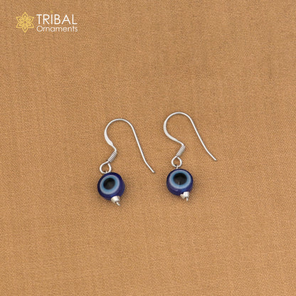 92.5 sterling silver evil eye hoop earring drop dangle jewelry er311