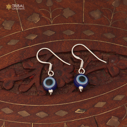 92.5 sterling silver evil eye hoop earring drop dangle jewelry er311