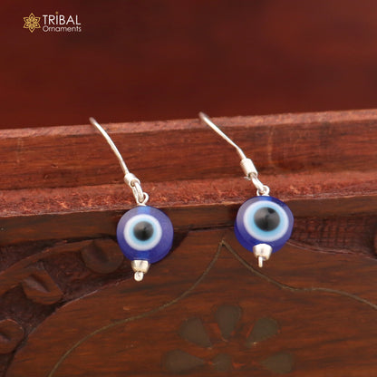 92.5 sterling silver evil eye hoop earring drop dangle jewelry er311