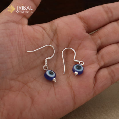 92.5 sterling silver evil eye hoop earring drop dangle jewelry er311