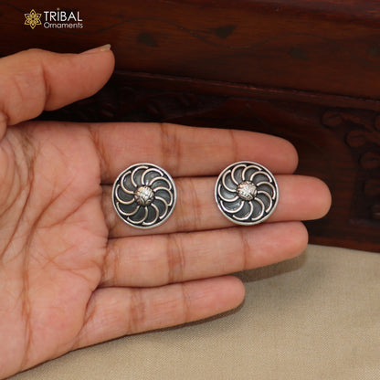 92.5 sterling silver Armenian Eternity Sign Stud earring jewelry er312