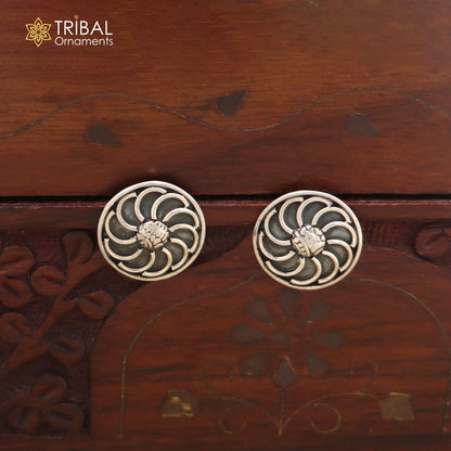 92.5 sterling silver Armenian Eternity Sign Stud earring jewelry er312