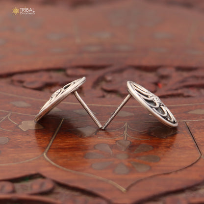 92.5 sterling silver Armenian Eternity Sign Stud earring jewelry er312