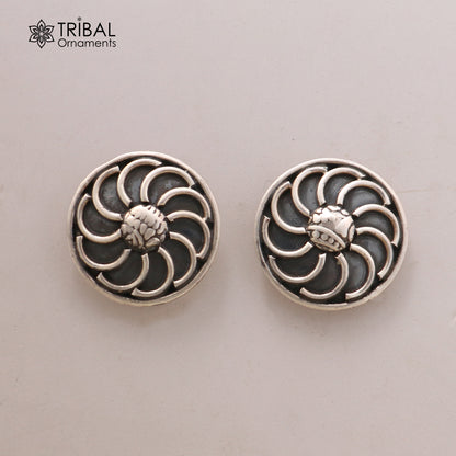 92.5 sterling silver Armenian Eternity Sign Stud earring jewelry er312