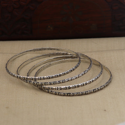 925 Sterling silver vintage design bangle kada tribal oxidized jewelry ba460