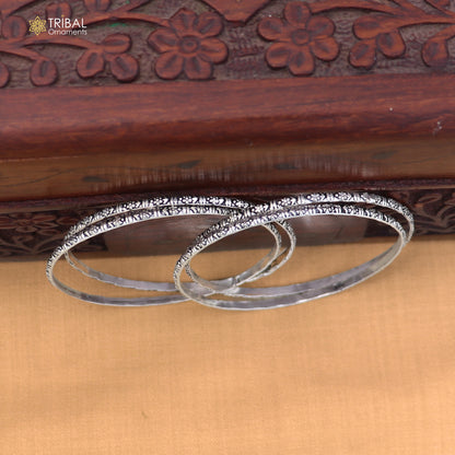 925 Sterling silver vintage design bangle kada tribal oxidized jewelry ba460
