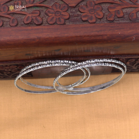 925 Sterling silver vintage design bangle kada tribal oxidized jewelry ba460