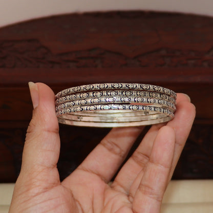 925 Sterling silver vintage design bangle kada tribal oxidized jewelry ba460