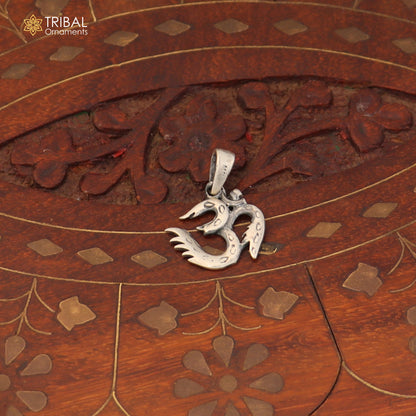 925 sterling silver Shiva mantra Om design pendant unisex jewelry nsp1179
