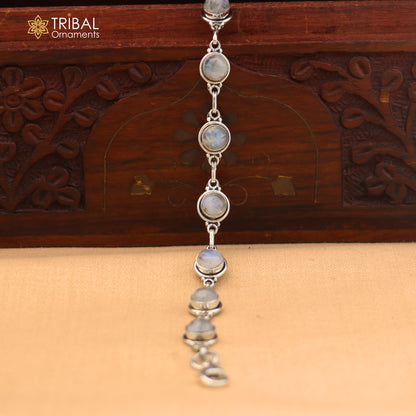 925 sterling silver multi color stone stylish bracelet unisex jewelry sbr773