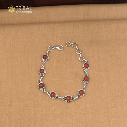 925 sterling silver multi color stone stylish bracelet unisex jewelry sbr773