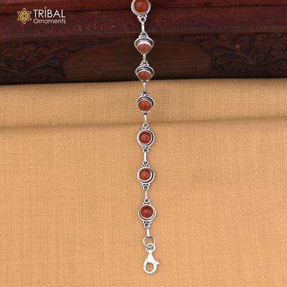 925 sterling silver multi color stone stylish bracelet unisex jewelry sbr773