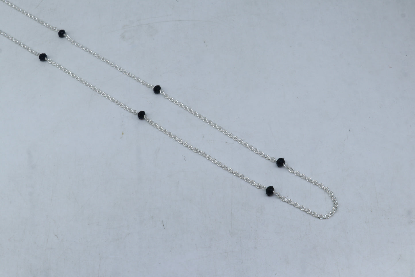 Pure 925 sterling silver black beaded chain necklace and vintage antique silver ball style pendant Mangalsutra ms122