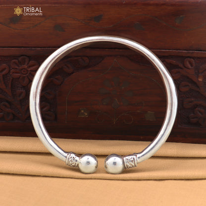 925 Sterling silver customized stylish ball design bangle kada tribal jewelry nsk969