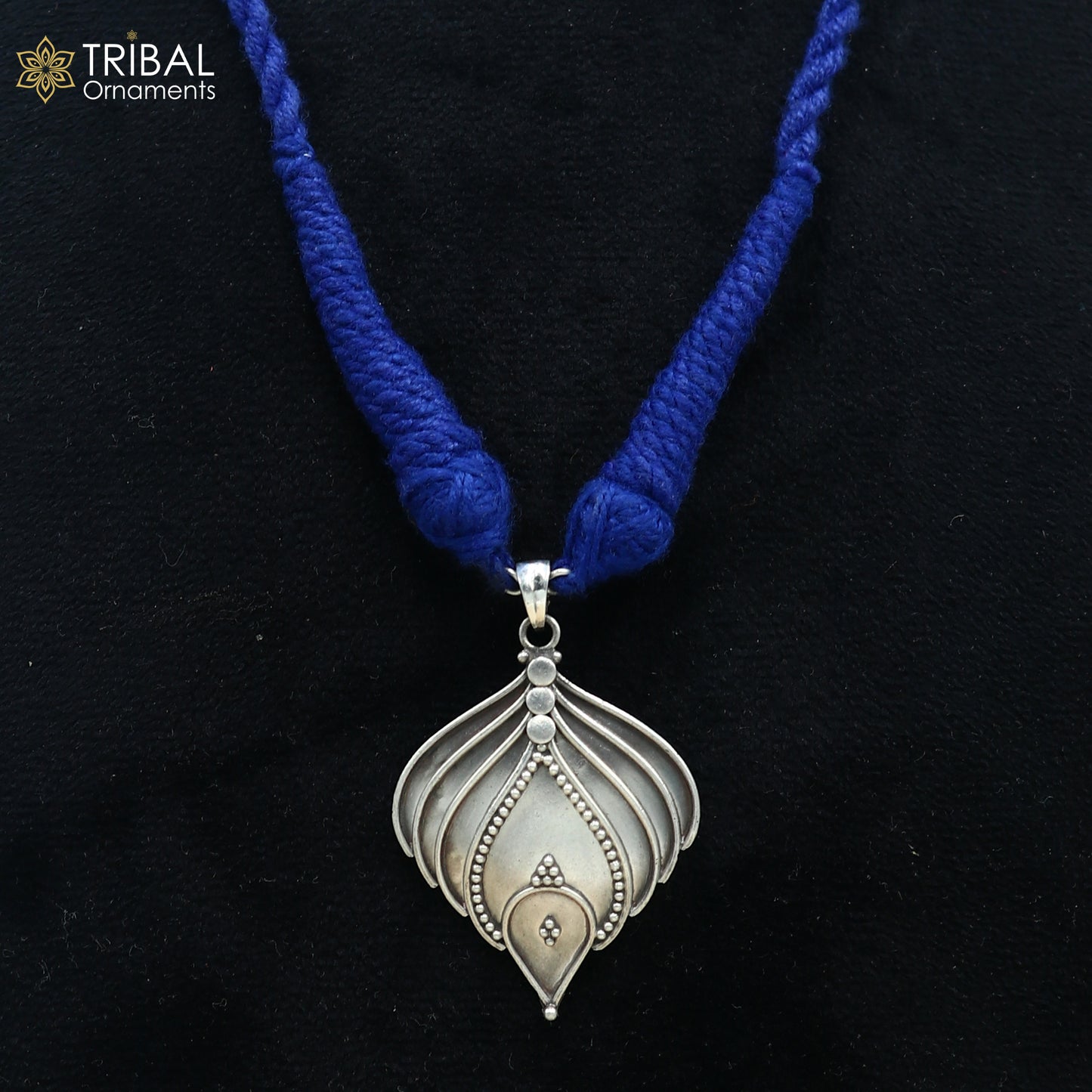 925 sterling silver handcrafted leaf design ethnic charm necklace tribal  jewelry set725