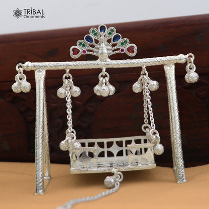 925 Sterling silver Bal Gopala jhula, little Krishna swing, child Krishna palana article art874