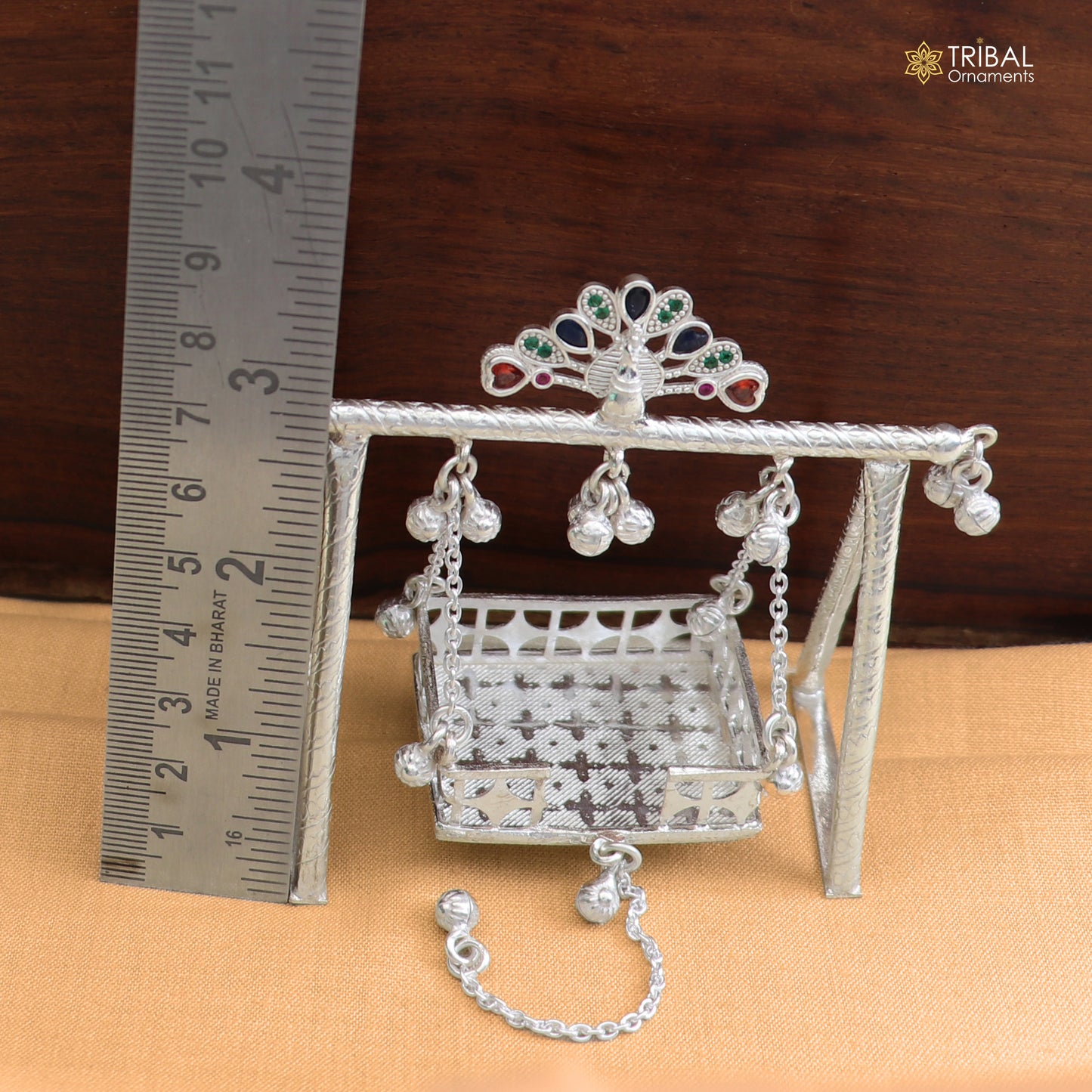 925 Sterling silver Bal Gopala jhula, little Krishna swing, child Krishna palana article art874