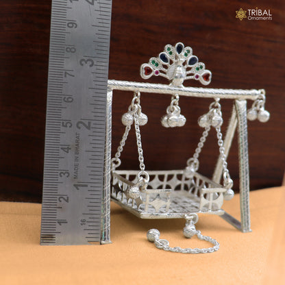 925 Sterling silver Bal Gopala jhula, little Krishna swing, child Krishna palana article art874